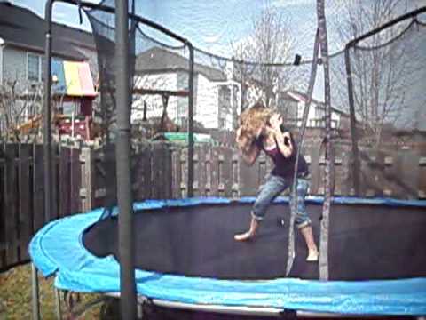 Lindsey jumping on the trampoline - YouTube