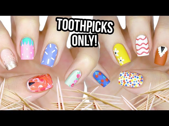 5 Easy Nail Art Designs Using A Toothpick! (Spring Edition!) | Here are 5  cute and easy spring-inspired nail art designs that you can do at home just  by using a toothpick!