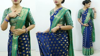 Saree draping tutorial step by step tutorial | Saree draping perfectly for beginners | Party wear