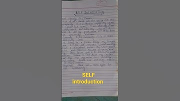 SELF INTRODUCTION