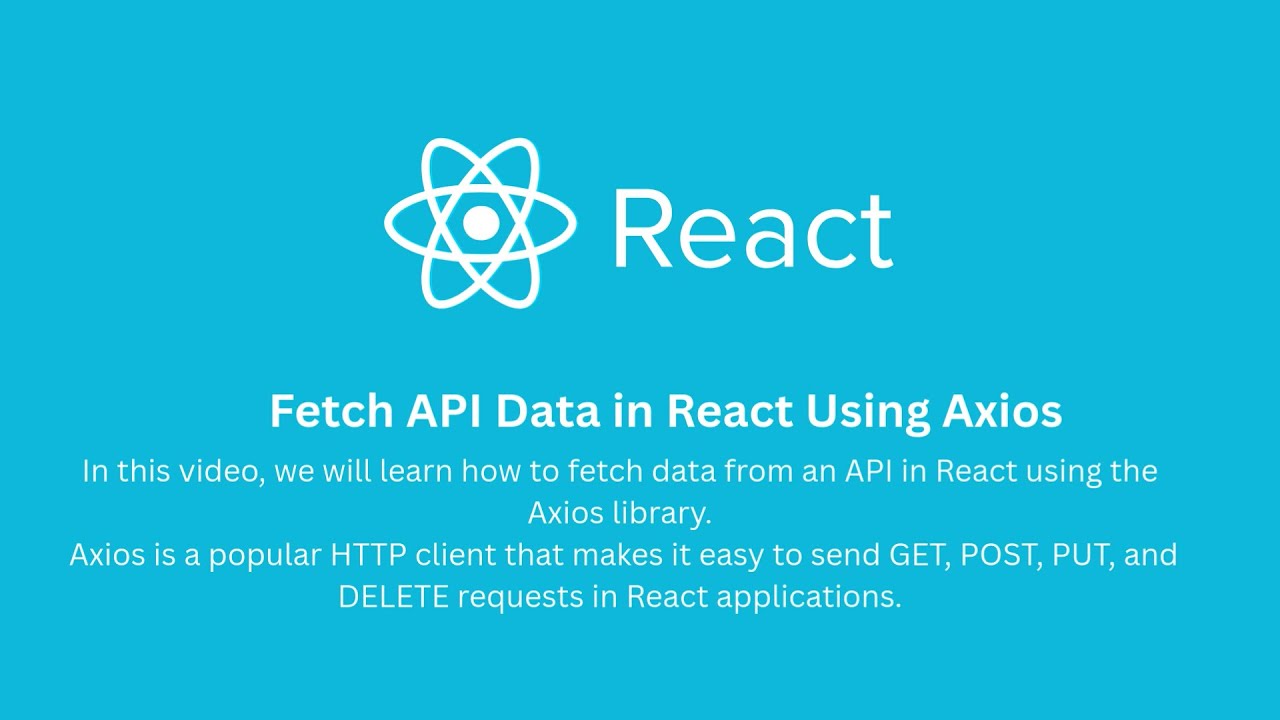 Fetch API Data in React Using Axios | Complete Beginner Tutorial