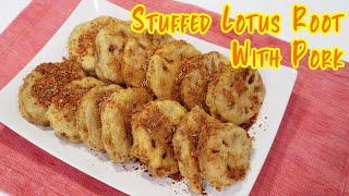 Homemade Stuffed Lotus Root with Ground Pork | 既可以当主食又可以当零食吃的藕夹