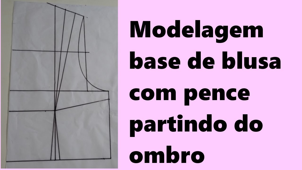 Molde base de blusa com pence partindo do ombro
