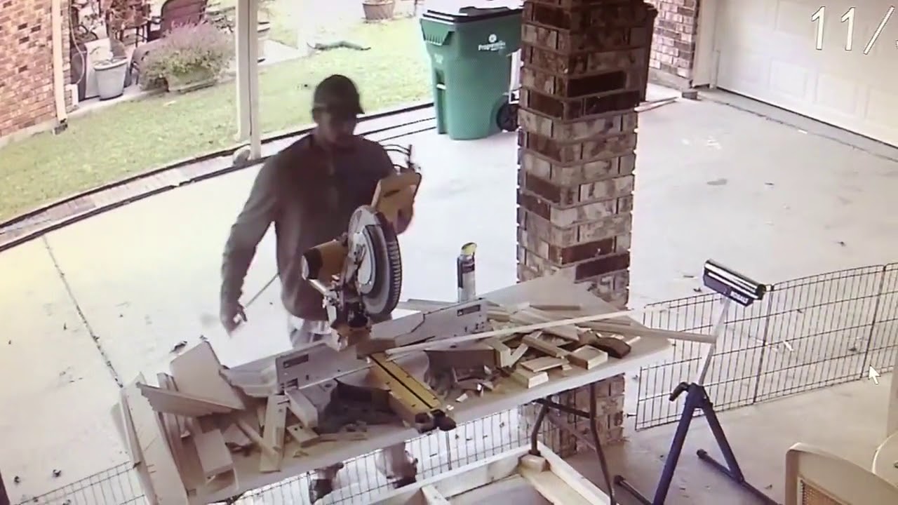 Suspect caught on camera stealing saw from Harvey home - YouTube