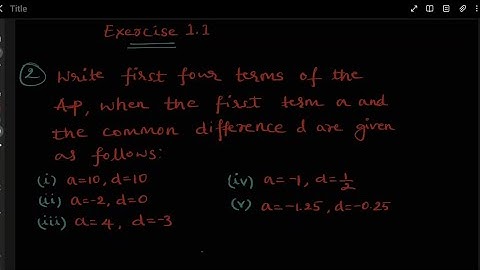 4 . Exercise 1.1 Problems | Arithmetic Progressions | Class 10 | NCERT