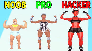 Muscle Rush - Smash Running - NOOB VS PRO VS HACKER