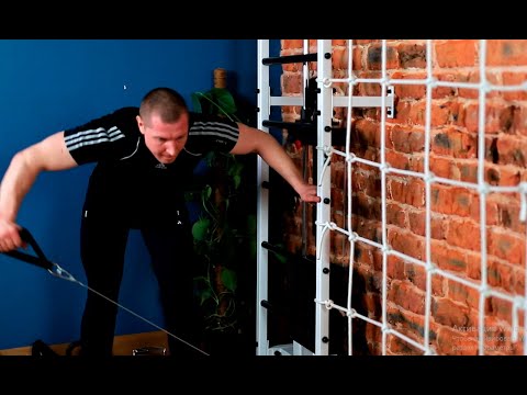 Шведская стенка с блочным тренажером и рукоходом. Тренажер для дома. Усиленная шведская стенка.