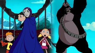 Raven protects kids from giant gorilla - Teen Titans 