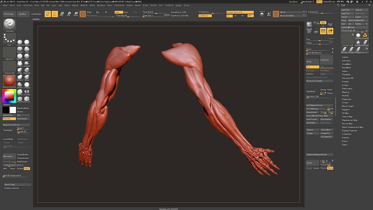 how to sculpt an arm in zbrush