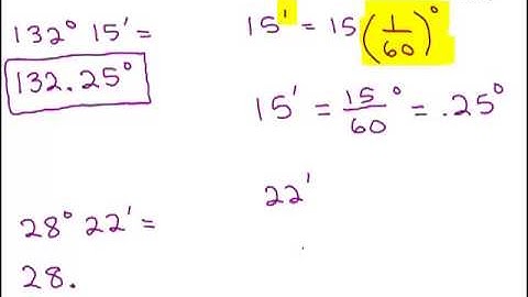 Converting Angles degrees minutes seconds 2