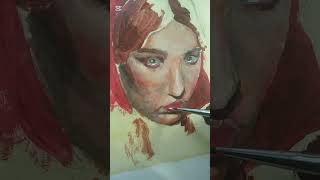 Mixed media portrait study🎨 #art #colors #acrylicpainting #spacesong