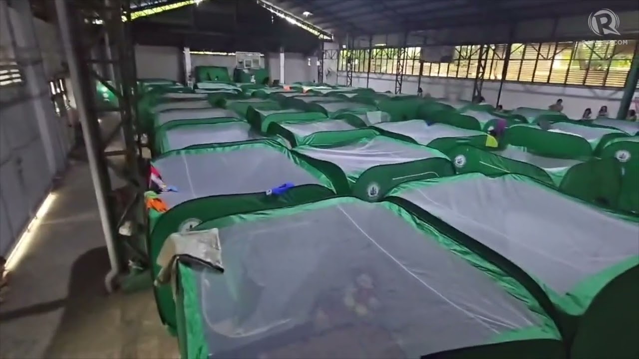 Temporary shelter at Tejero Elementary School in Barangay Bacao I, General Trias, Cavite