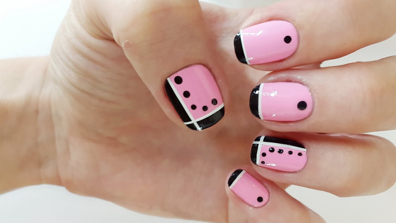 10. Pink and Black Nail Art Designs - wide 1