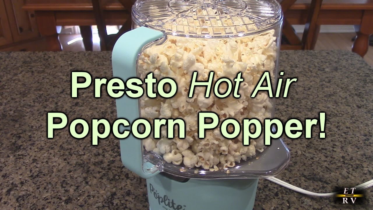 Presto 04811 PopLite My Munch Hot Air Popcorn Popper - Personal Sized,  Built-In Serving Bowl, Compact Design, 8 Cups, Blue