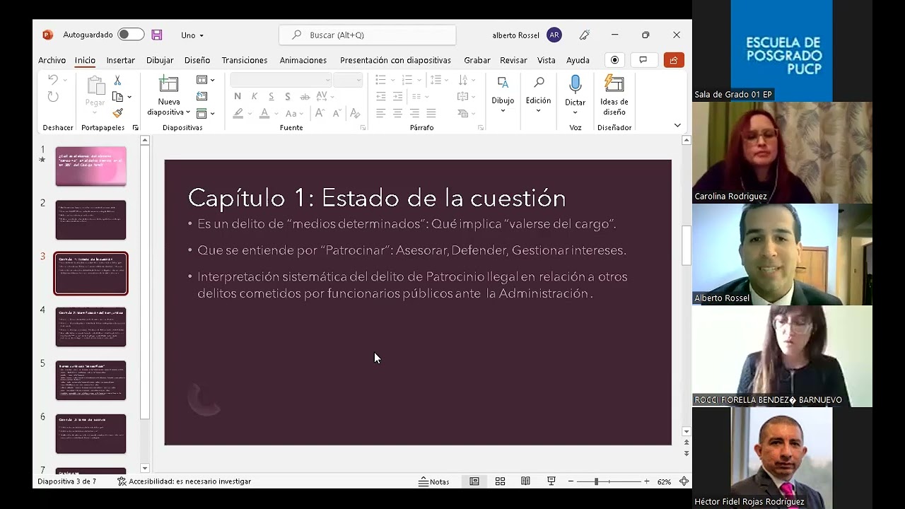 Sustentación de tesis Maestría PUCP. ¿Cuál es el alcance del Patrocinio Ilegal?