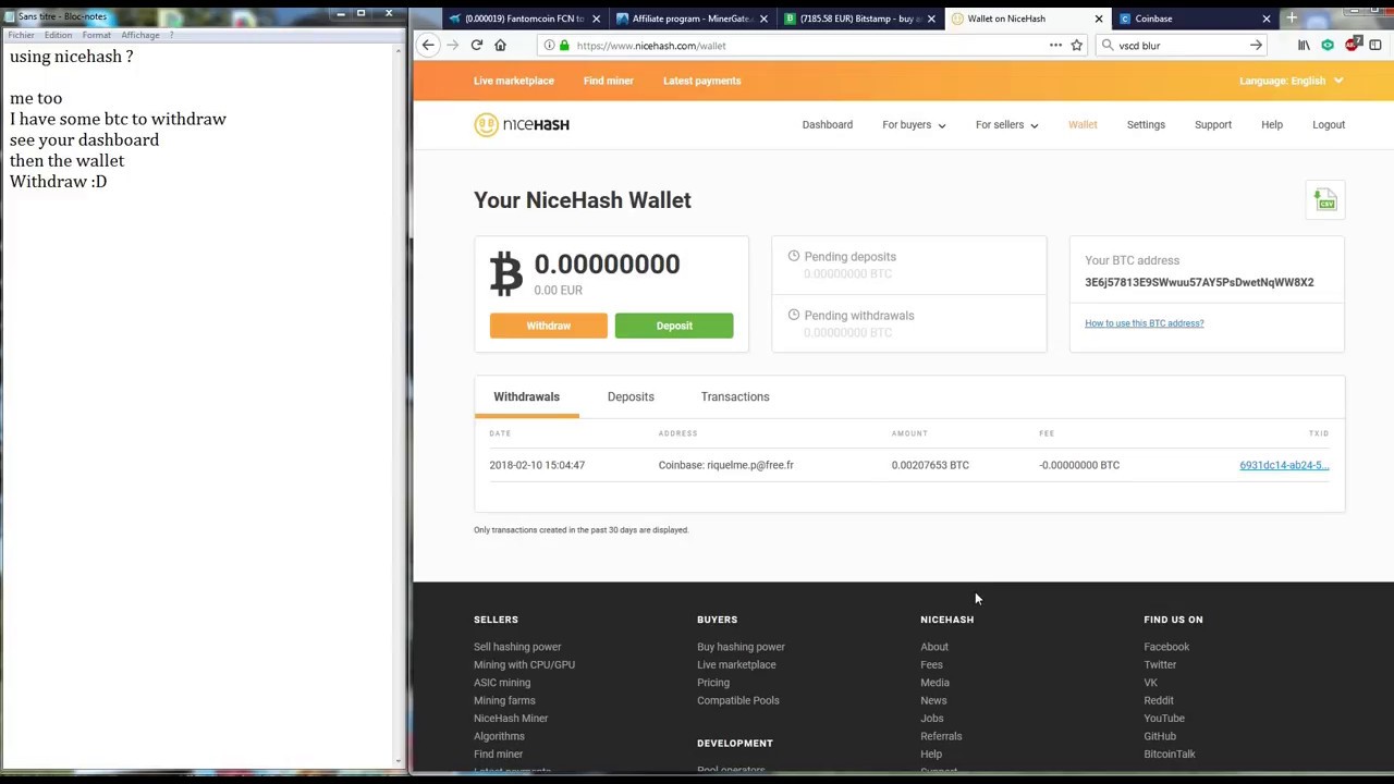 nicehash how to withdraw to coinbase