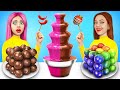 Chocolate Fountain Fondue Challenge | Chocolate Competition for 24 Hours by RATATA