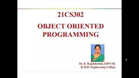 Generics, OOP Unit- III, Dr. D. Rajalakshmi, ASP/CSE, RMDEC