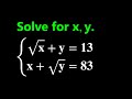 A System Of Radical Equations | How To Solve? | Using A Simpler Approach.