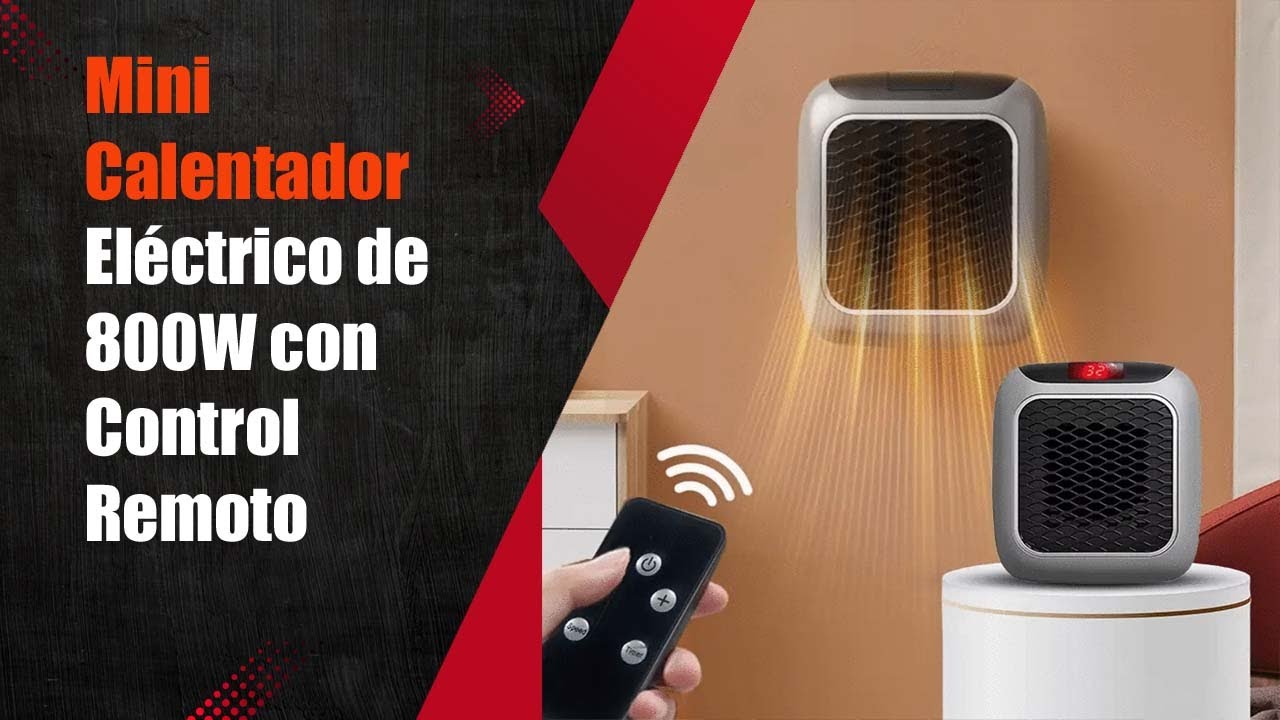 Mini Calentador Eléctrico de 800W con Control Remoto
