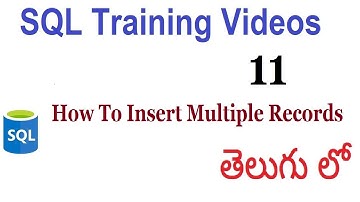 How to insert multiple records in sql table  in telugu 11
