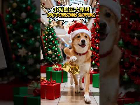 小狗聖誕節大採購🐶🎄 Dog Christmas Shopping Fun 子犬のクリスマスお買い物강아지의 크리스마스 쇼핑#shorts