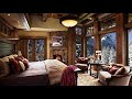 Bedroom Ambience with Crackling Fireplace and Snow  -  Sounds for Sleeping