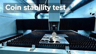 Using coins to test the stability of laser cutting machines