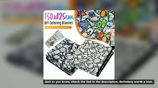 150x125cm DIY Painting Blankets Washable Velvet 24 Coloring Blanket With Markers For Holiday Arts Ac