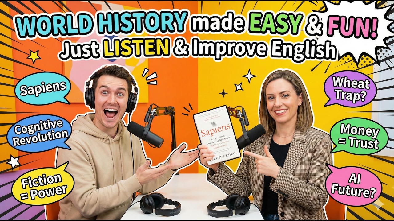 Learn English with Books Sapiens Easy Summary | Daily English Conversation for Beginner