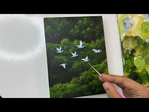 How to paint birds/ Acrylic painting tutorial for beginners
