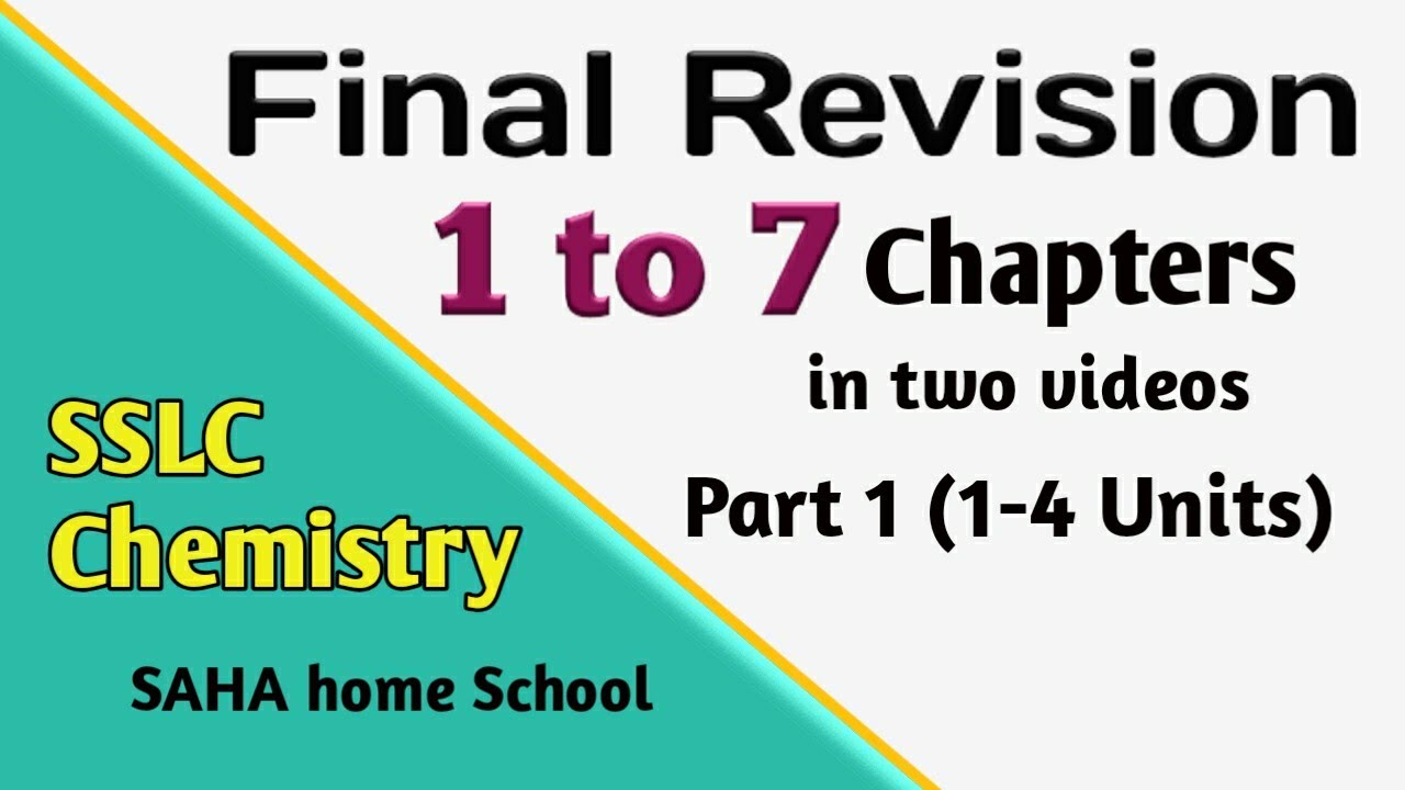 SSLC chemistry Quick revision 1-4 Chapters/ 2022