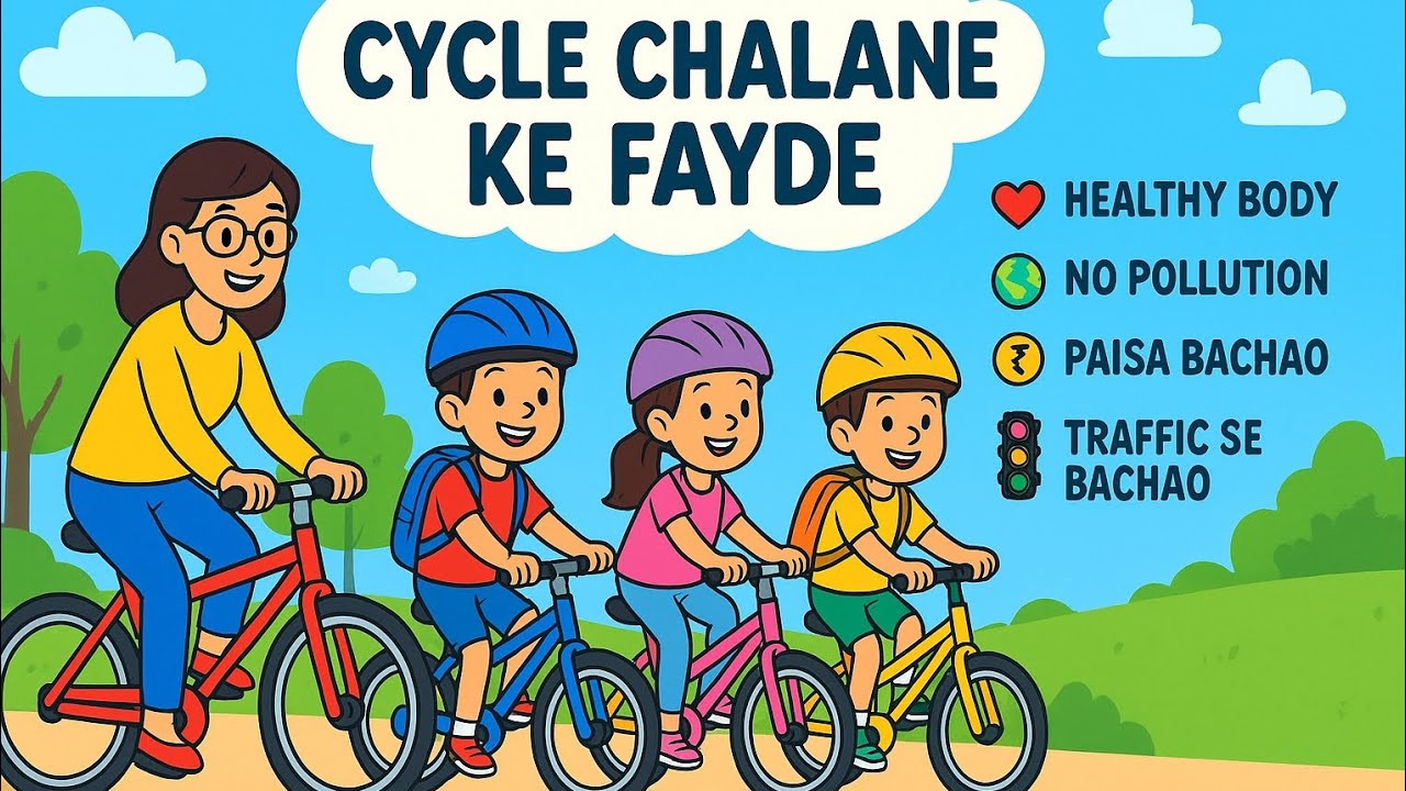 Cycle Chalane Ke Fayde 🚲 | Benefits of Cycling for Kids | Healthy Habits for Children