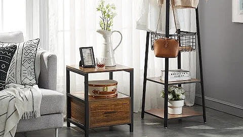 Assemble: VECELO Modern Nightstand with Drawer Square End, Side Table for Bedroom