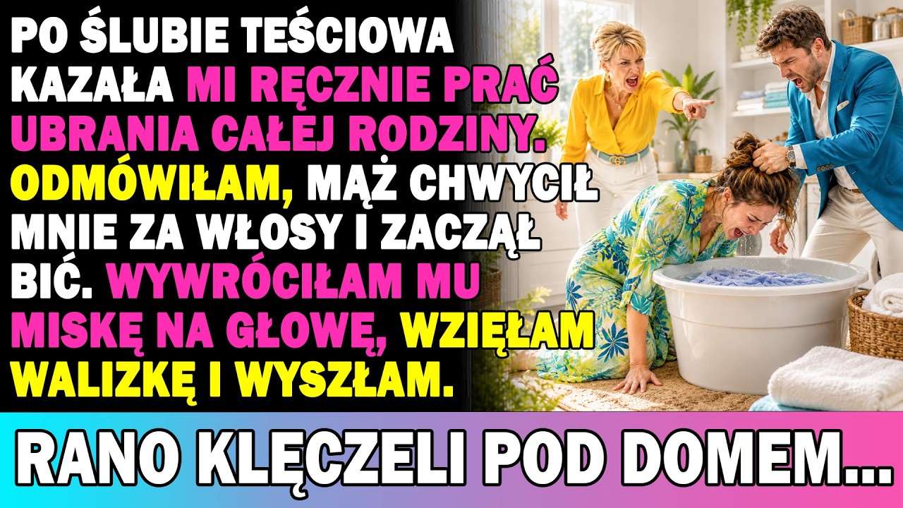 Siedziałam na skraju łóżka w noc poślubną, gdy moja świeżo upieczona teściowa weszła bez pukania i rzuciła mi pod nogi miednicę z brudną wodą i męskimi majtkami.„W tym domu nie pierzemy w pralce....