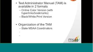 March 8, 2017 DC MSAA Test Administrator Training Webinar (1 p.m.)