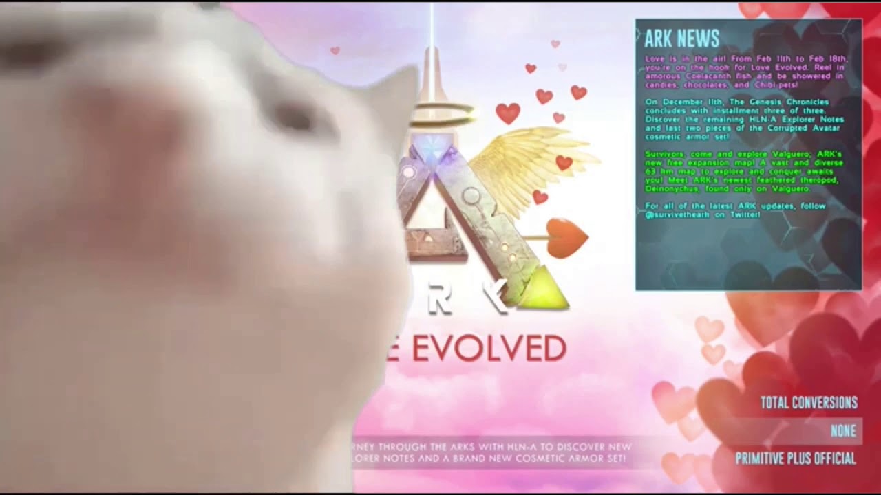 Cat vibing to ark love evolved