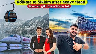 Kolkata to Gangtok, Sikkim Flight journey after Heavy Flood || Budget hotel with unlimited food