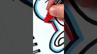 Squidward drawing with glitch effect -- رسم شفيق بتقنية تأثير الخلل #shorts #howtodraw #how #cartoon