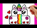 HOW TO DRAW BIRTHDAY CAKE UNICORN | COME DISEGNARE UNA TORTA DI COMPLEANNO KAWAII