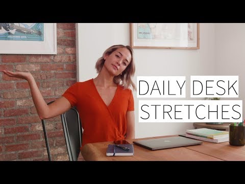 DAILY DESK STRETCHES - Stretches to do at your desk to prevent pain | Dr. LA Thoma Gustin