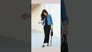 Para ti vestidos# largos con chaqueta jeans moderna elegante🌺#fypyoutube