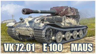 Vk 72.01 K, E 100 & Maus Wot Blitz Gameplay