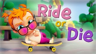 OFFiCiAL MUSiC ViDEO!! Cartoon Baby Adley Sings CRAZY Ride or Die Song! BFF's Comment Down Below🛹👶🎤 Resimi