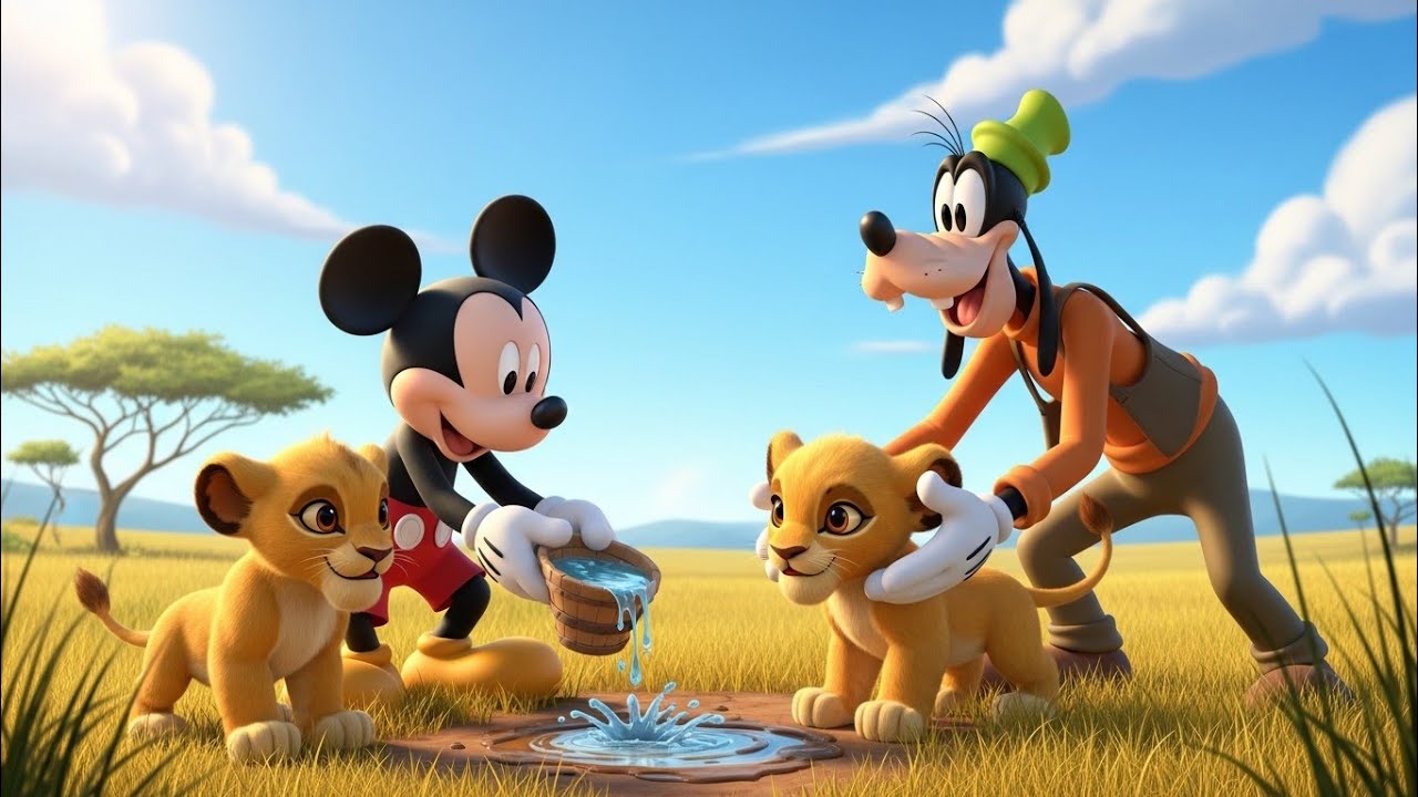Mickey Mouse & Goofy Help Baby Lions | Heartwarming Safari Adventure 🦁✨