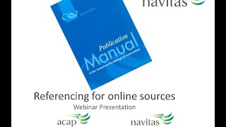 Referencing online sources webinar recording