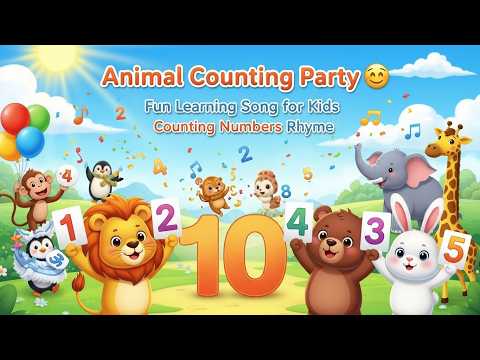 Animal Counting Party Fun Counting Song For Kids Playful Nursery Rhyme 