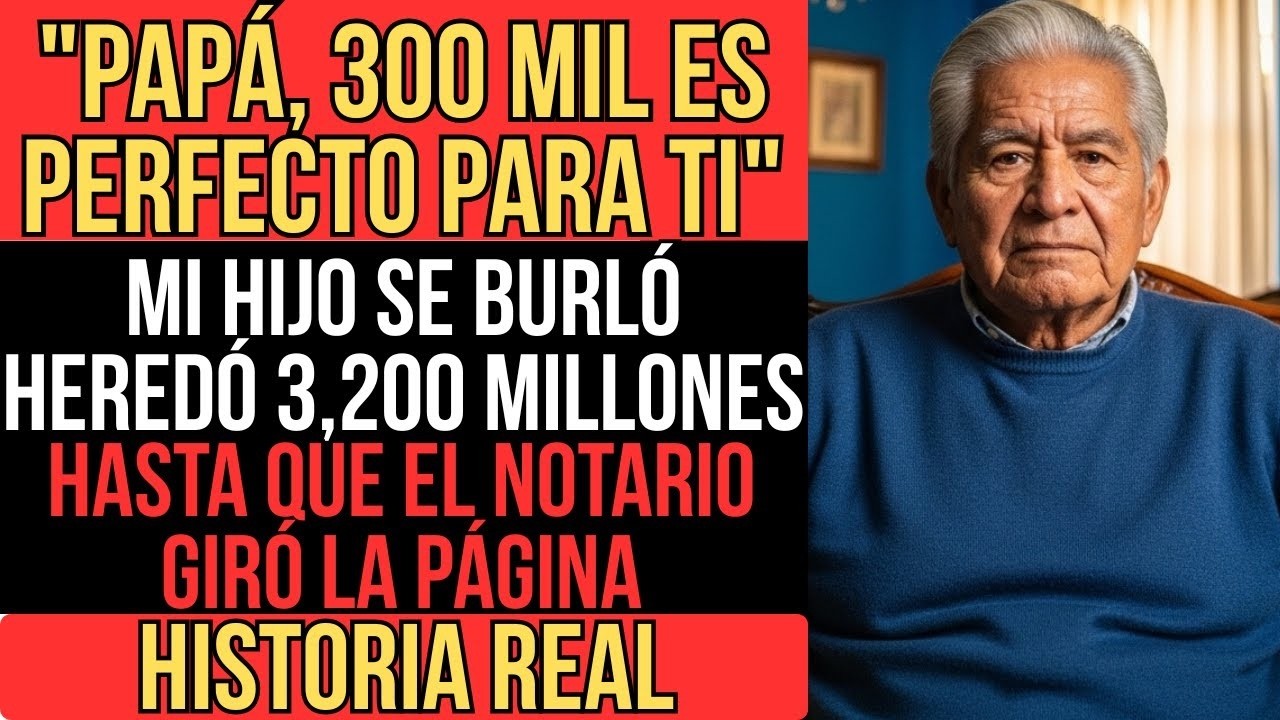 MI ESPOSA ME DEJÓ NADA EN EL TESTAMENTO   MI HIJO CELEBRÓ HASTA QUE EL NOTARIO GIRÓ LA PÁGINA