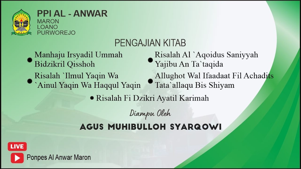 PENGAJIAN PUASANAN AGUS MUHIBBULLOH SYARQOWI MARON 2026.