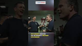 Pete Hegseth Benches 315 lbs During a Military Gym Session